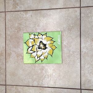 Floral Canvas Wall Art - Green and Yellow
